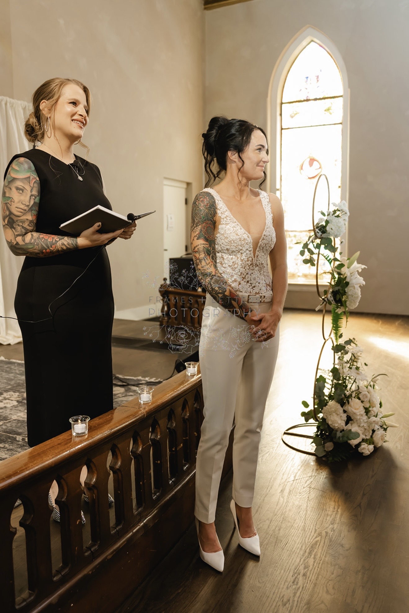 Wedding ceremony in a beautiful indoor setting